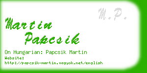 martin papcsik business card